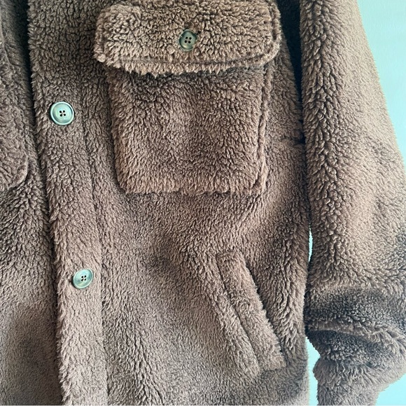 GAP Long Teddy Coat Button Up - Size M - Picture 7 of 9